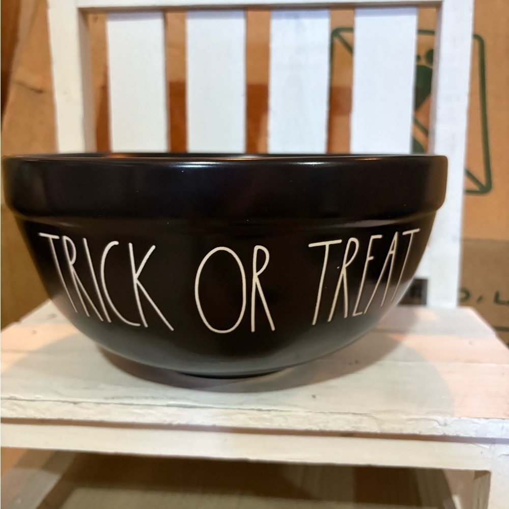 Rae Dunn Black Artisan Trick or Treat Bowl